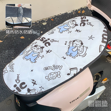 Creative cartoon memory cloth aluminum film summer sunscreen heat insulation waterproof electric car cushion motorcycle dustproof flip pad