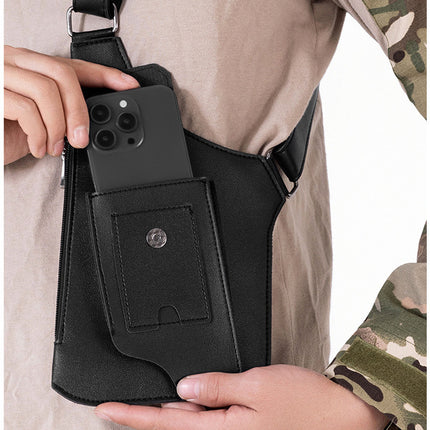 Foreign Trade Men's Vest Bag, Retro Strap Armpit Bag, Multi-Functional Shoulder Bag, Women's Outdoor Crossbody Bag, Mobile Phone Bag