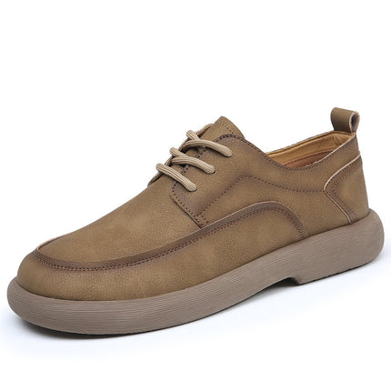 2024 Spring and Summer New Men's Shoes Breathable Retro British Style Leather Shoes Men's Comfortable Trendy All-match Casual Shoes