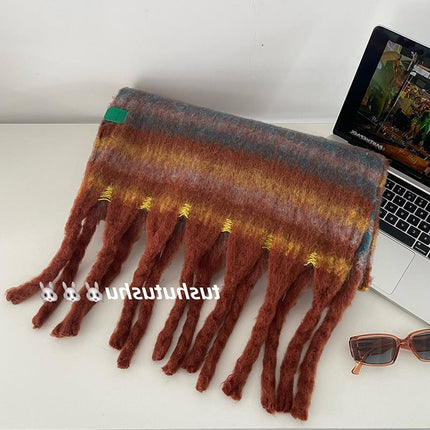2022 new cool atmosphere ~ brushed colorful scarf autumn and winter warm scarf fashion item warm gift