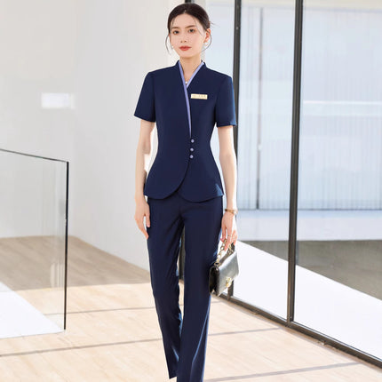 Professional Suit suit Women's Summer Temperament Jewelry Store Tooling Beauty Teachers College Front Desk Work Clothes High-end Health Care Hall