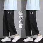 Straight pants [high quality] black smiling face black smiling face / S