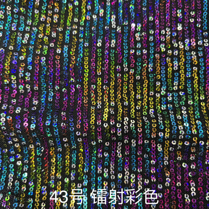 3mm straight sequins embroidered stretch mesh vertical embroidered beads fabric dress wedding dress stage clothing fabric wholesale