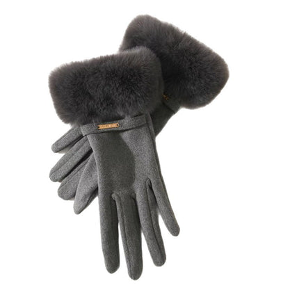 Women's Warm Gloves, German Velvet, Windproof and Cold-Proof, Touch Screen Cycling and Driving, Velvet and Thickened Outdoor Travel Winter Gloves