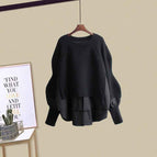 Black fake two pieces single piece / M [recommendation 40-50kg ]
