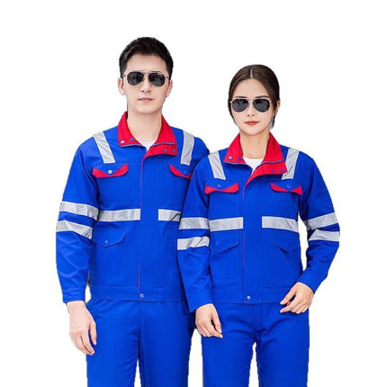 Long-sleeved overalls Reflective clothing Road maintenance and rescue engineering Labor protection clothing suit male sanitation road administration work clothing customization