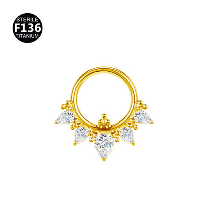 2024 new G23 titanium alloy tassel nose ring ear bone ring carved nose ring explosion puncture jewelry