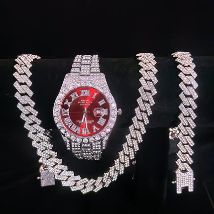 Tiktok Hot-Selling Fashion Casual Men's Watch Full Diamond Watch Men's Factory Price Direct Sale Complete Colors