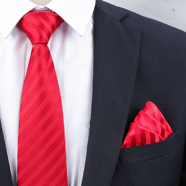 Dress Wedding Tie Men's 8CM Bridegroom Wedding Korean Style wine red Business Tie Narrow Zipper Lazy Men and Women