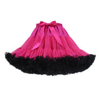 Rose red + black super fluffy style / One Size