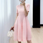 Pink Round Neck Short Sleeve / All yards