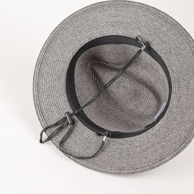 Panama Straw Hat Unisex Top Hat Jazz Hat Big Head Shade UV Protection All-match Trend Adjustable