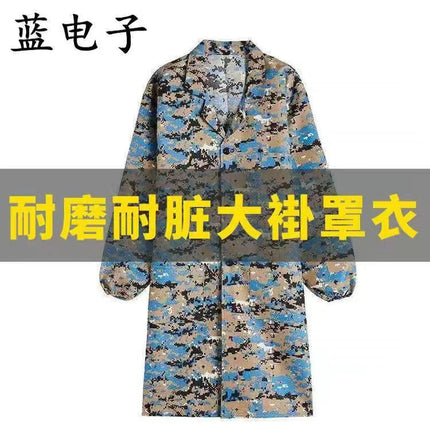 Coat Work Clothes, Wear-Resistant, Dirt-Resistant, Thickened Outer Coveralls, Anti-Dirty Clothes, Mid-Length Work Clothes, Labor Protection Clothes, Custom-Made Coat