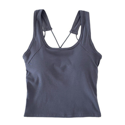 All-In-One Beautiful Back Underwear for Women, Solid Color Inner Camisole with Breast Pads, Hot Girl Wraps Her Breasts and Exposes Her Back and Can Be Worn Outside