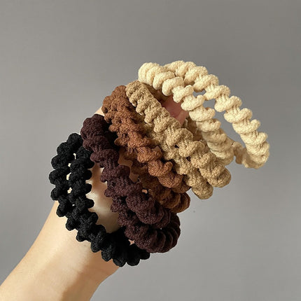 High-End Black Ponytail Hair Rope, Durable Large Intestine Hair Tie, Small Intestine Headband, Scalp Band, Headband, Women's Hair Accessories, Leather Case