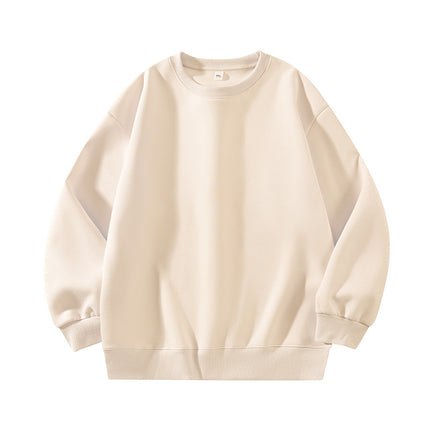 Light Gray 500g Heavyweight Round Neck Pullover Sweatshirt for Men and Women Japanese Style Style Loose Casual Versatile Long-Sleeved Top Autumn and Winter