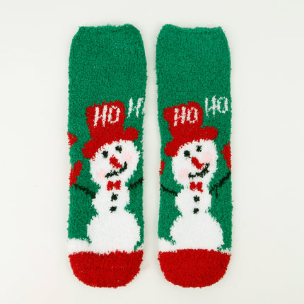 Autumn and winter new Christmas socks coral velvet socks cartoon elk half velvet socks sleep floor socks cross-border wholesale