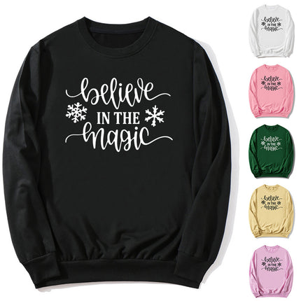 Foreign Trade Cross-border Trust Believe In The Magic Printed Crewneck Sweatshirt European and American Autumn and Winter Jacket