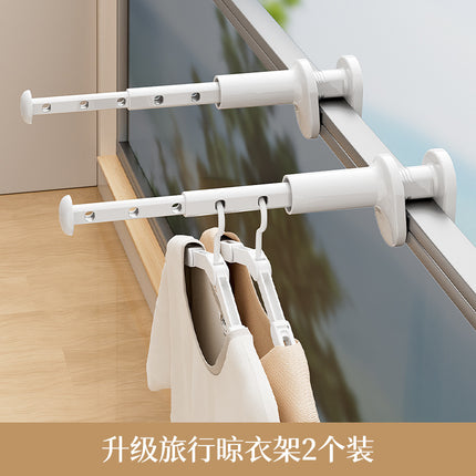 Folding hanger multifunctional clothes hanger portable clothes hanger non-slip thick seamless travel hanger with clip wholesale