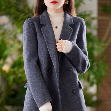 Yak Wool Coat Blazer for Women, Autumn and Winter New Style, Vintage Fashion, Casual Slimming Versatile Wool Coat