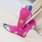Color toe piggy rose red