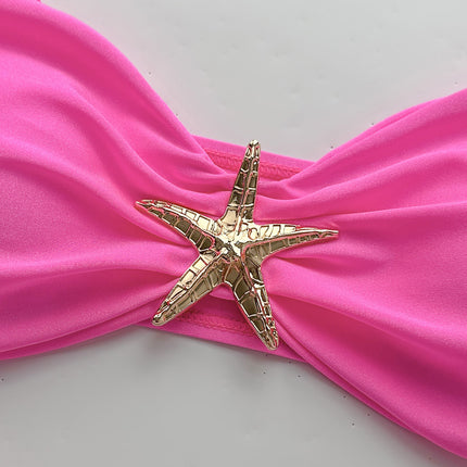 Three-piece Sling 2025 New Bikini European and American Sexy Bikini Solid Color Cross-border Split Swimsuit Bikini