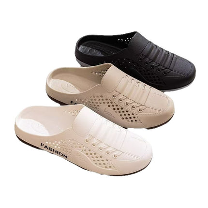 Baotou Half Slippers Summer Business Men's New Breathable Mesh Shoes Slip-on Lazy Fashionable Outwear Beach Sandals Non-slip