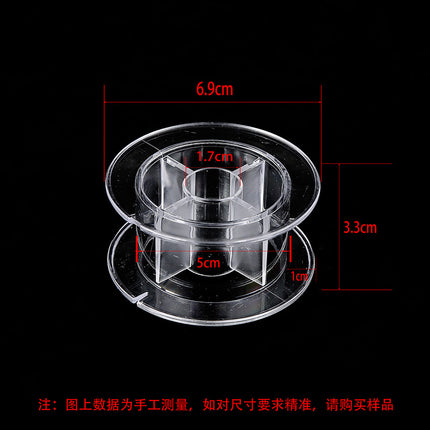 Transparent round spool core spool plastic coil I-wheel winding wire coil barrel wire rope storage tool
