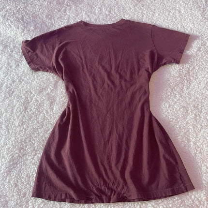 Cross-border Amazon New Round Neck Short-sleeved T-shirt Printed wine red Top Women's Casual