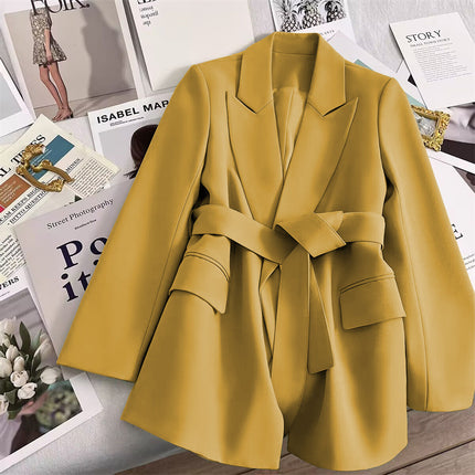 Trendy Suit Emerald Green Lace-Up Blazer for Women 2026 Spring New Design Stylish Korean Style Casual