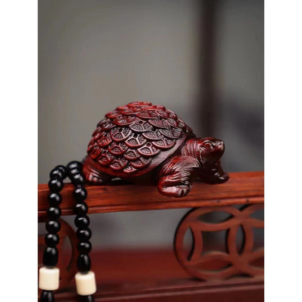 Lobular red sandalwood wood carving handle piece fortune pendant brave play piece text wealth pendant wood text play crafts