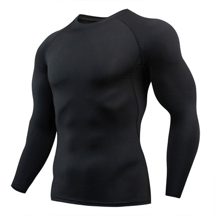 2025 new in stock quick-drying breathable outdoor running sports compression tight fitness training printed long sleeve top