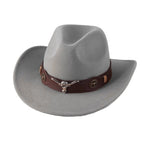 [warped western cowboy big and small bull head] gray / Adjustable