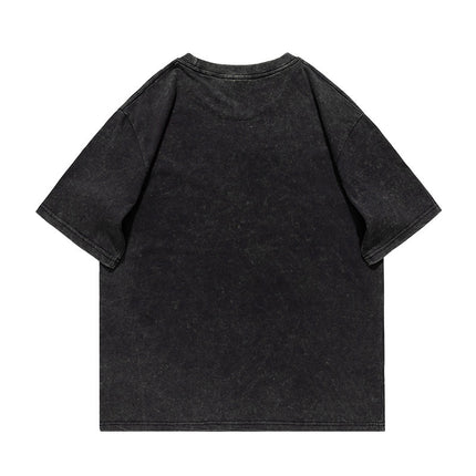 Summer Two-piece Men's Loose Pure Cotton Washable Old Shorts Straight Black Shorts Short-sleeved Shorts