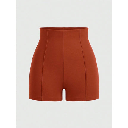 Cross-Border Export New Dropshipping Aliexpress Bottoms High-Waisted Slim Solid Color Shorts