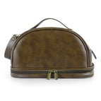 Double layer cosmetic bag-dark brown