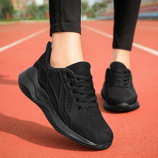Large Size Sneakers Women's Spring and Summer New Flat Mesh Women's Shoes Women's Running Shoes Hollow Upper Casual Shoes