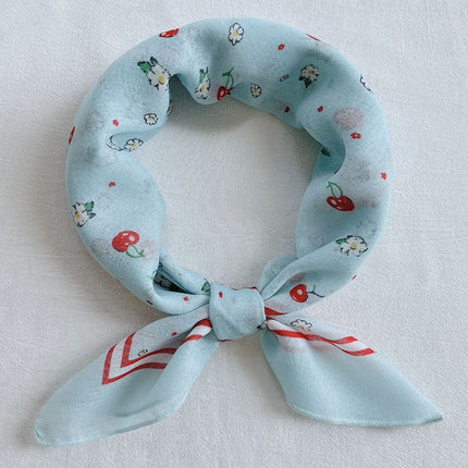 Hanging Card Gift Small Square Scarf for Women, Cotton Blend New Printed Sweet Fashionable Neck Scarf, Soft