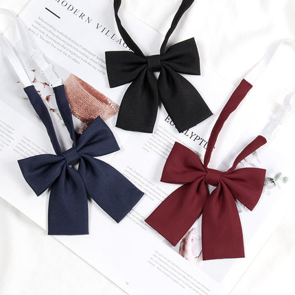 Japanese preppy style jk bow tie women's sailor suit wine red pink bow clothes accessories tie men