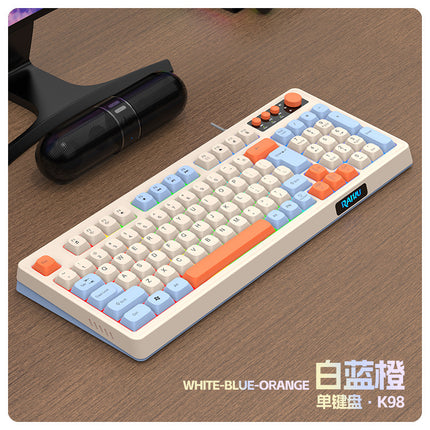 RAIKU Lei Kui K98/T98 customized game keyboard and mouse suit three-color wired luminous desktop 98 keys