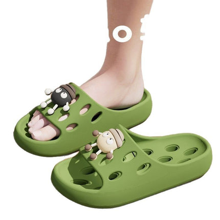 Bathroom Leaking Slippers for Women in Summer Indoor Home Use for Bathing Non-Slip Cut Out Quick-Drying Couple Non-Stinky Foot Sandals for Men