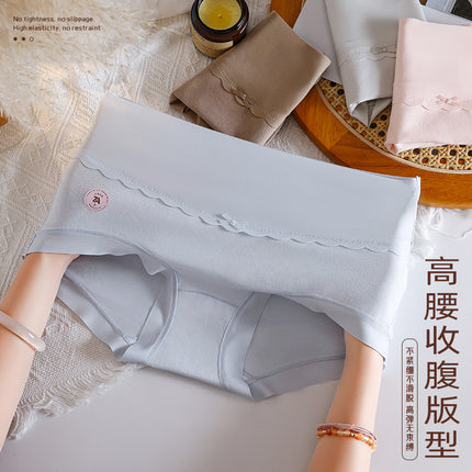 High-Quality High-Waisted Cotton Briefs for Girls, Soft Pure Cotton Antibacterial Crotch, Large Size Underwear for Women, Comfortable and Skin-Friendly