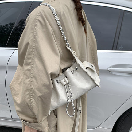 Light Luxury Trendy Chain Crossbody Bag Korean Commuter Bags Handbag Quilted Embroidery Thread Shoulder Shopping Fashion Women's Bag