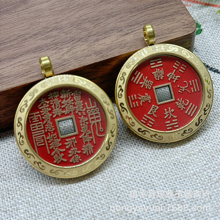 Live broadcast cinnabar mountain ghost copper pendant gold-plated inlaid mountain ghost money pendant this year men's and women's purple gold sand pendant