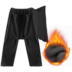 Side zipper front and rear covering cloth non-velvet black / M 80 to 50kg