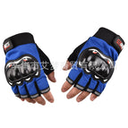 Ordinary plastic shell half finger blue / One size fits all
