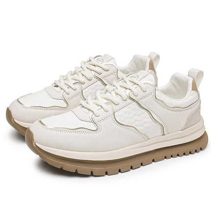 New Autumn Men's Casual Sneakers Trendy Fashion Breathable Versatile Thick-Soled White Shoes