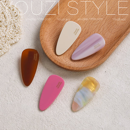Korean Style Simple Acetate Water Drop Bangs Clip Cute Girly Heart Forehead Duckbill Clip Side Small Clip Hairpin Hairpin