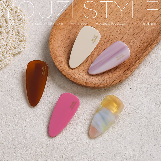 Korean Style Simple Acetate Water Drop Bangs Clip Cute Girly Heart Forehead Duckbill Clip Side Small Clip Hairpin Hairpin