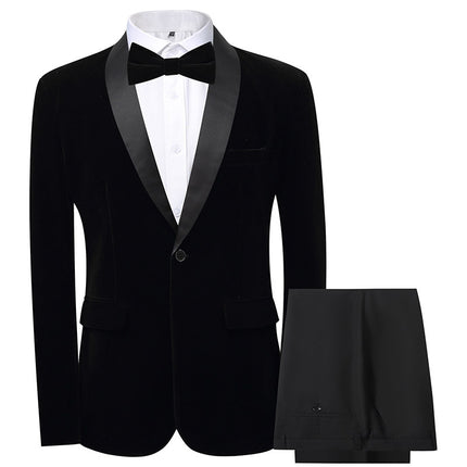 Groom Suit suit Men's Three-Piece Set Slim-Fit Korean Style Wedding Dress Business Casual Handsome Cross-Border Suit for Men